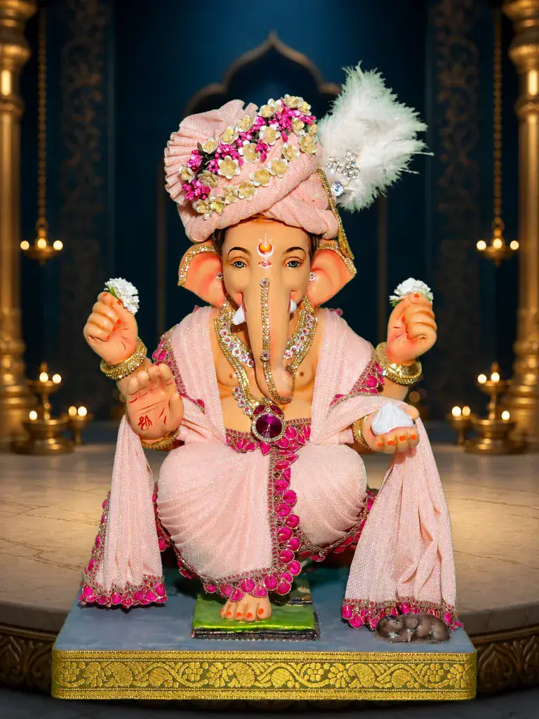 Chaurang โ 21 inch eco-friendly pure paper mache Ganpati murti