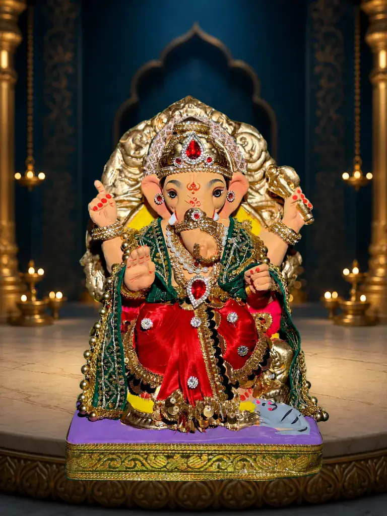 Lalbaugcha Raja โ 12 inch eco-friendly Shadu clay and paper mache Ganpati murti